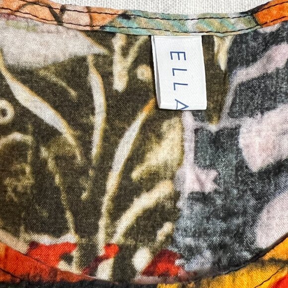 ELLA ZHU Women’s Abstract Art Print Dress Size L – Colorful Rayon Boho Summer - Picture 4 of 9